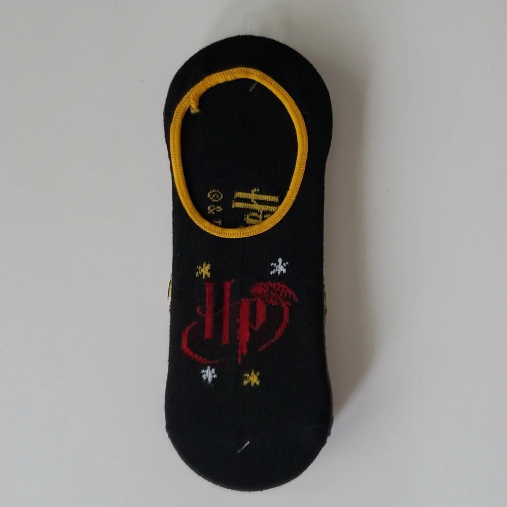Harry Potter Set of 3 Black Logo No Show Socks Womens 4-10